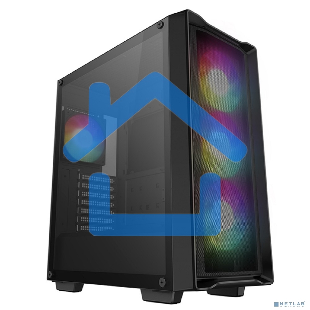 Компьютерный корпус Deepcool CC560 MESH V2 черный без БП ATX 8x120мм 5x140мм 1xUSB 2.0 audio bott PSU