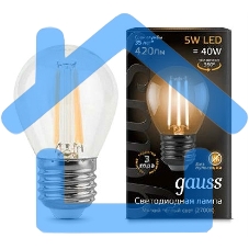 Лампа светодиодная Filament Шар E27 5Вт 2700К Gauss 105802105
