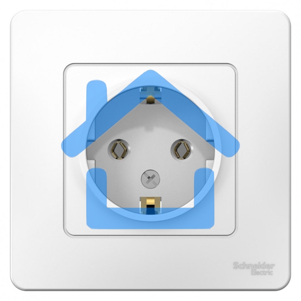 Розетка СП BLANCA 16А 250В без шторок с заземл. бел. SchE BLNRS001011