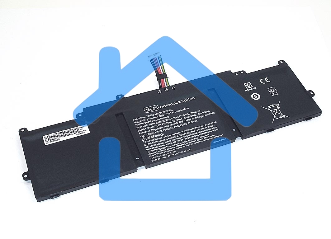 Аккумуляторная батарея для ноутбука HP 11.4V 37Wh OEM черный