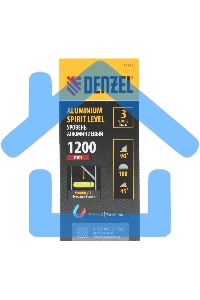 Уровень алюминиевый, магнит., фрезерованный, 3 глазка (1 зеркал.), 0,5 мм/м, 1200 мм Denzel