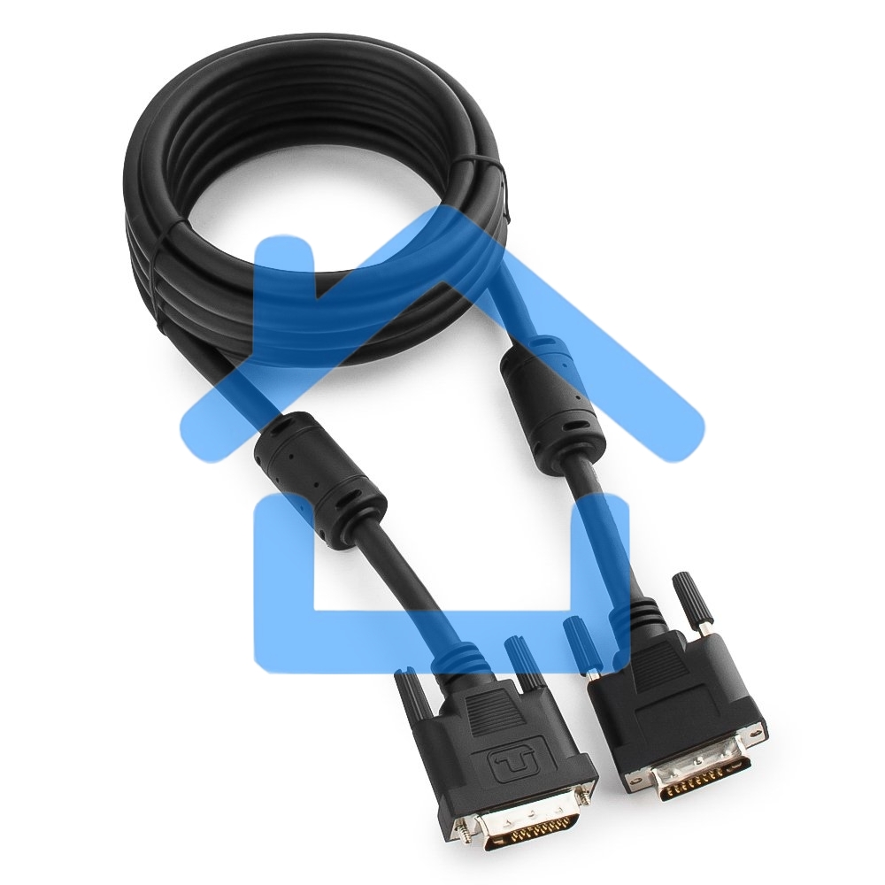 Кабель Кабель DVI-D dual link Gembird/Cablexpert, 25M/25M, 3.0м, черный, экран, феррит.кольца, пакет (CC-DVI2-BK-10)