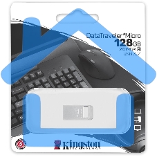 Флешка USB Kingston 128 Gb DataTraveler Micro DTMC3G2/128 Gb USB 3.0 серебристый