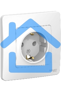 Розетка СП BLANCA 16А 250В без шторок с заземл. бел. SchE BLNRS001011