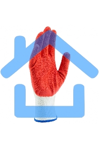 Перчатки трикотажные полиэфирные, латексное рельефное покрытие, Россия Сибртех