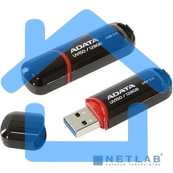 Флешка USB ADATA UV150 (AUV150-128G-RBK), 128Gb, USB 3.0, R/W 100/30, черный