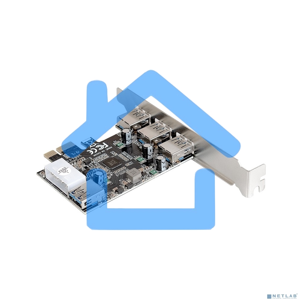 Контроллер ExeGate EXE-367 PCI-E 2.0, 3*USB 3.0 ext + 1*USB 3.0 int, разъем доп.питания (OEM)