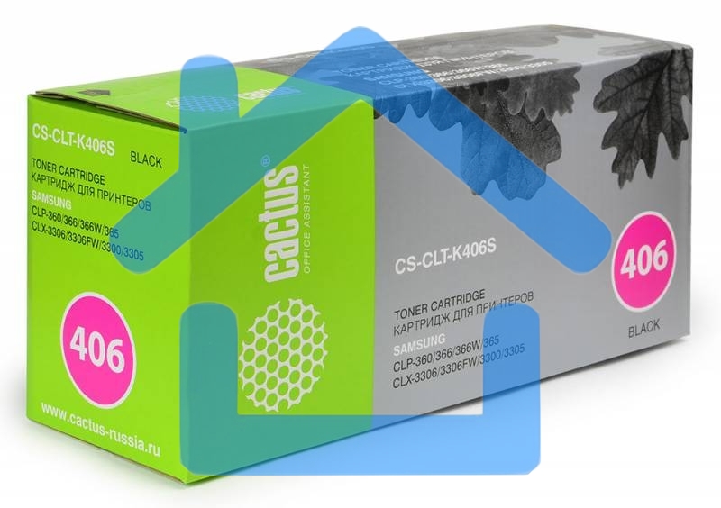 Картридж лазерный Cactus CS-CLT-K406S черный (1500 стр) для Samsung CLP-360/365/CLX-3300/3305