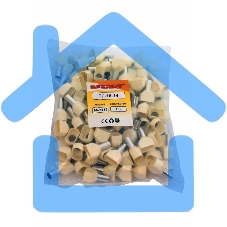 Наконечник штыревой втулочный изолированный F-14 мм 2х16 мм² (НШВи(2) 16-14/НГи2 16-14) слоновая кость Rexant