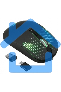 Мышь беспроводная Oklick 636LWC черный, 2400 dpi, радиоканал, USB/USB-C, кнопки - 6