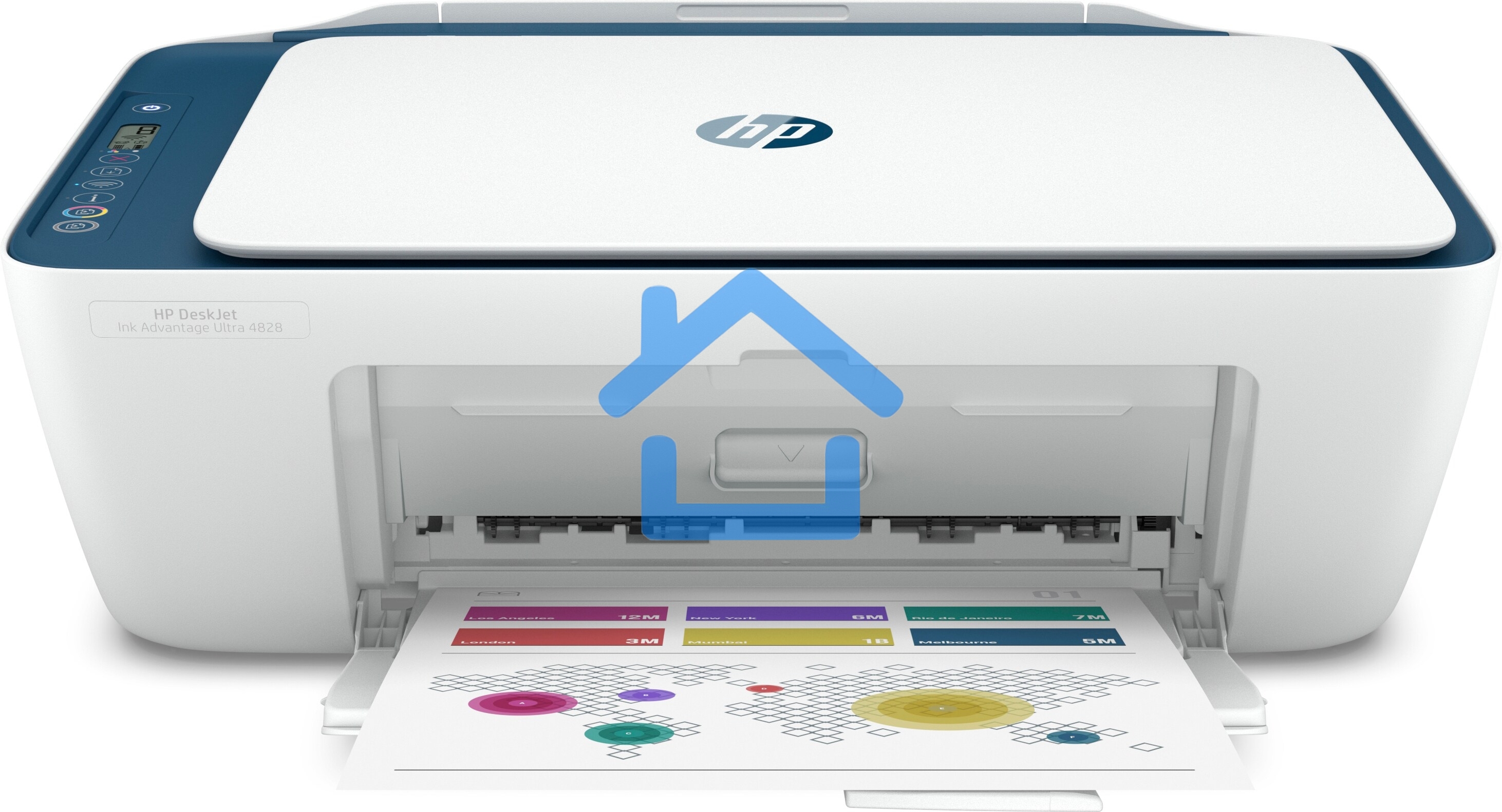 МФУ струйное HP DeskJet Ink Advantage Ultra 4828 (25R76A), A4, цветной, печ. до 7.5 стр/мин. (ч/б) до 5.5 стр/мин. (цвет), 1200x1200dpi, USB, Wi-Fi, Air Print, Mopria