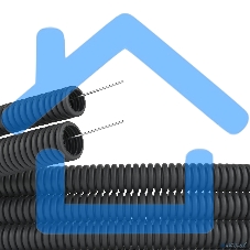 Труба гофрированная ПНД d16мм с протяж. черный (уп.100м) ДКС 71716