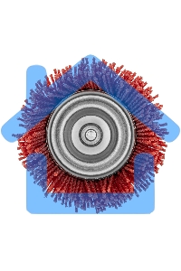 Щетка для дрели Denzel 75 мм, чашка, со шпилькой, нейлоновая щетина