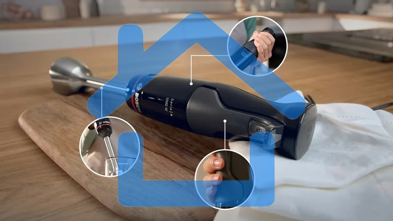 Блендер погружной Bosch MSM4B621, 1000Вт, черный