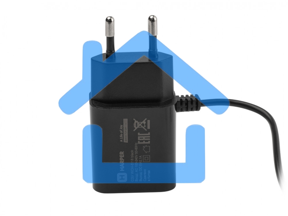 Сетевое зарядное устройство Harper WCH-5118 черный 1xUSB 2.1A + кабель USB Type-C