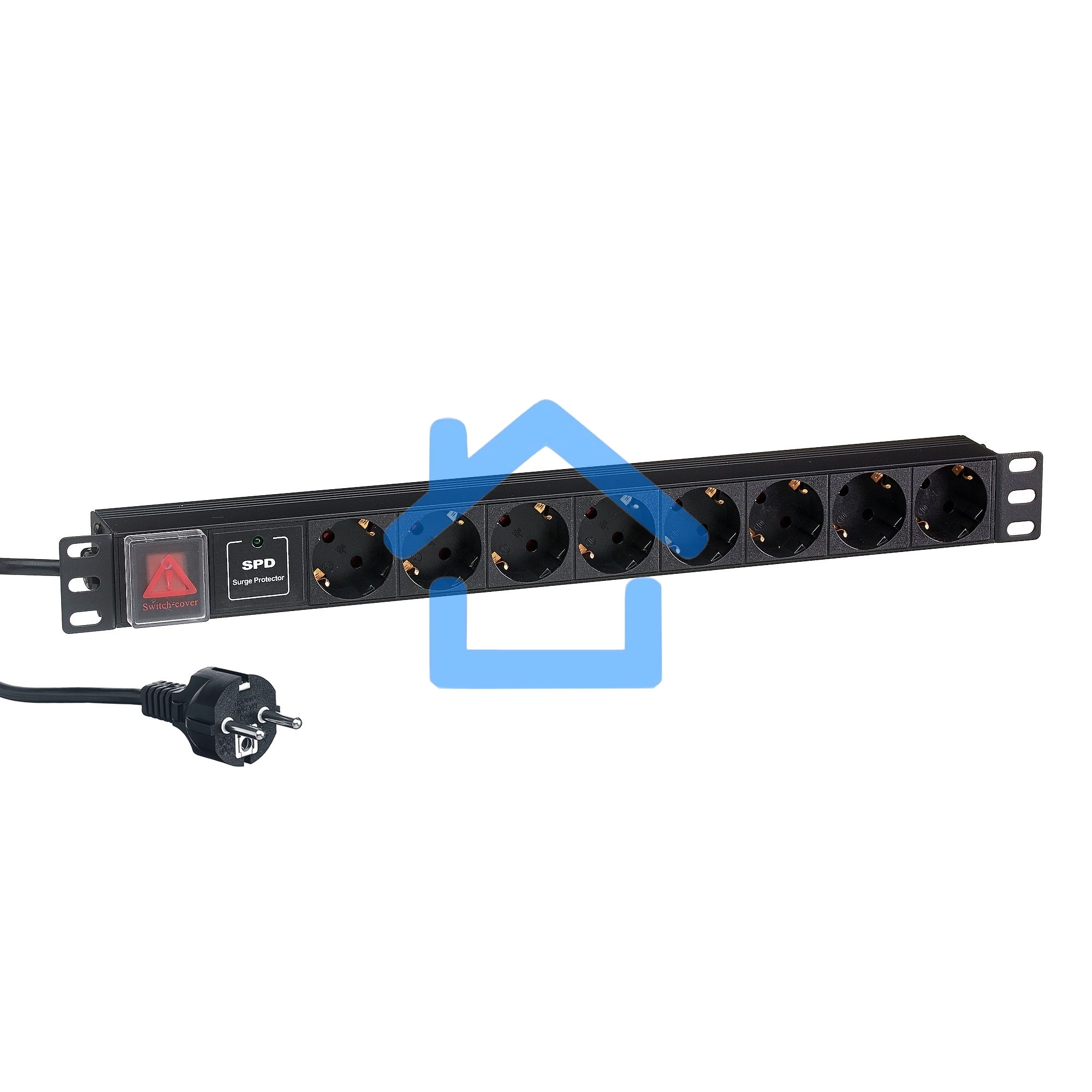 Блок розеток горизонтальный ExeGate ServerPro PDU-19H807 Al-8S-EU2-SW-SPD1, 19