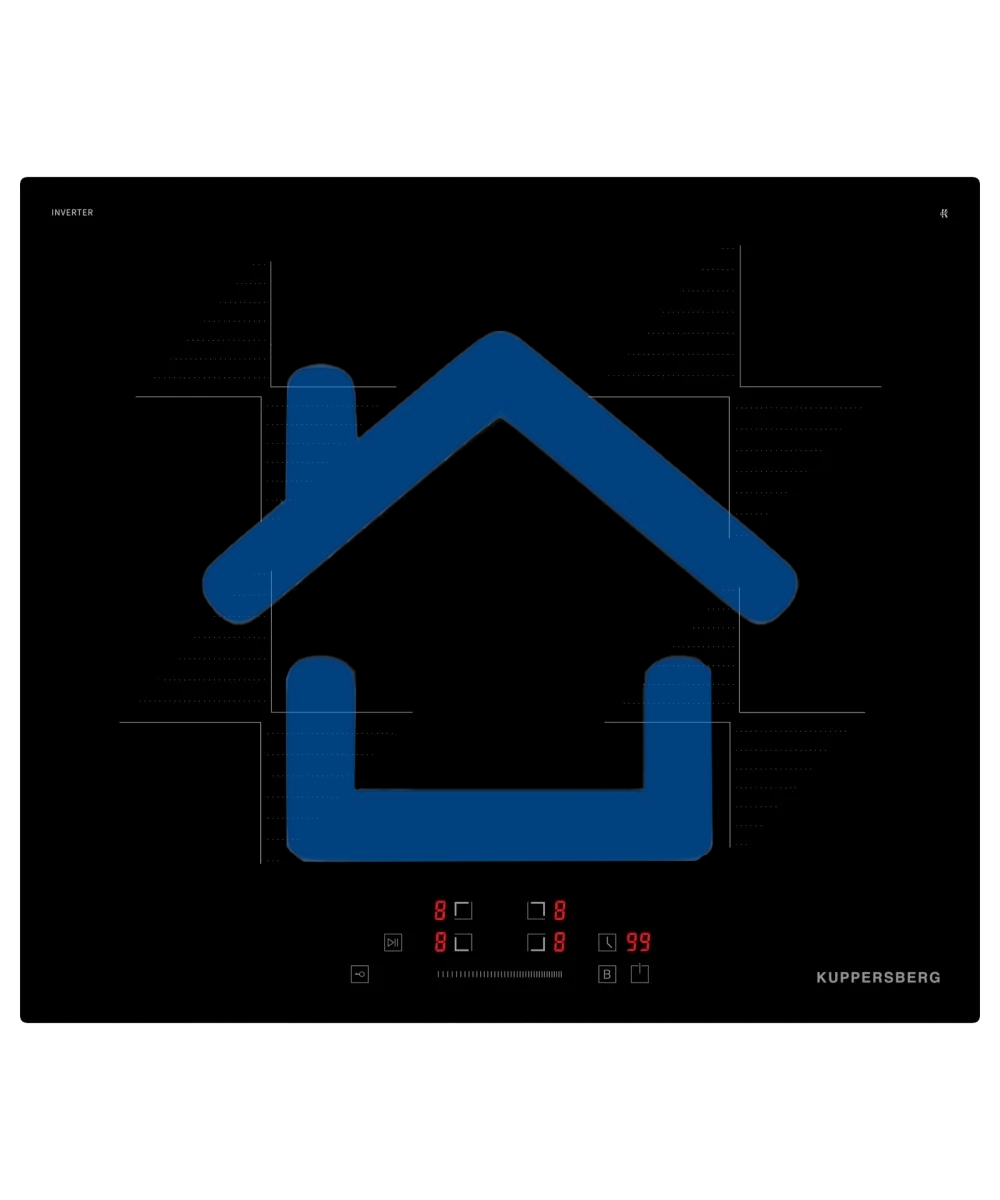 Варочная поверхность Kuppersberg ICI 604 60 см, индукция, High-Tech, inverter, прямой край, 9 уровней мощности, бустер, Stop and Go, автоматическое отключение, таймер, индикатор остаточного тепла, сенсорное/слайдерное управление, черный