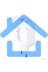 Сетевое зарядное устройство с двумя разъемами PERFEO USB-A+TYPE-C, GaN, 30W, белый (I4653)