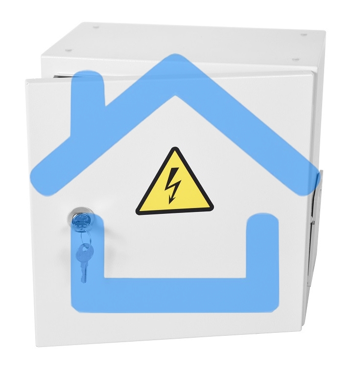 Шкаф ЭКОНОМ уличный всепогодный настенный укомплектованный (В400 Ш400 Г210), комплектация T2-IP65