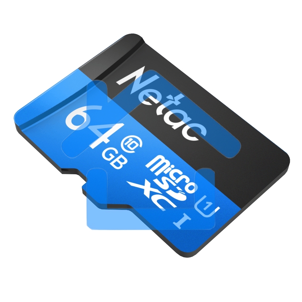 Флеш карта microSDHC 64Gb Netac P500 <NT02P500STN-064G-R> (с SD адаптером) 80MB/s