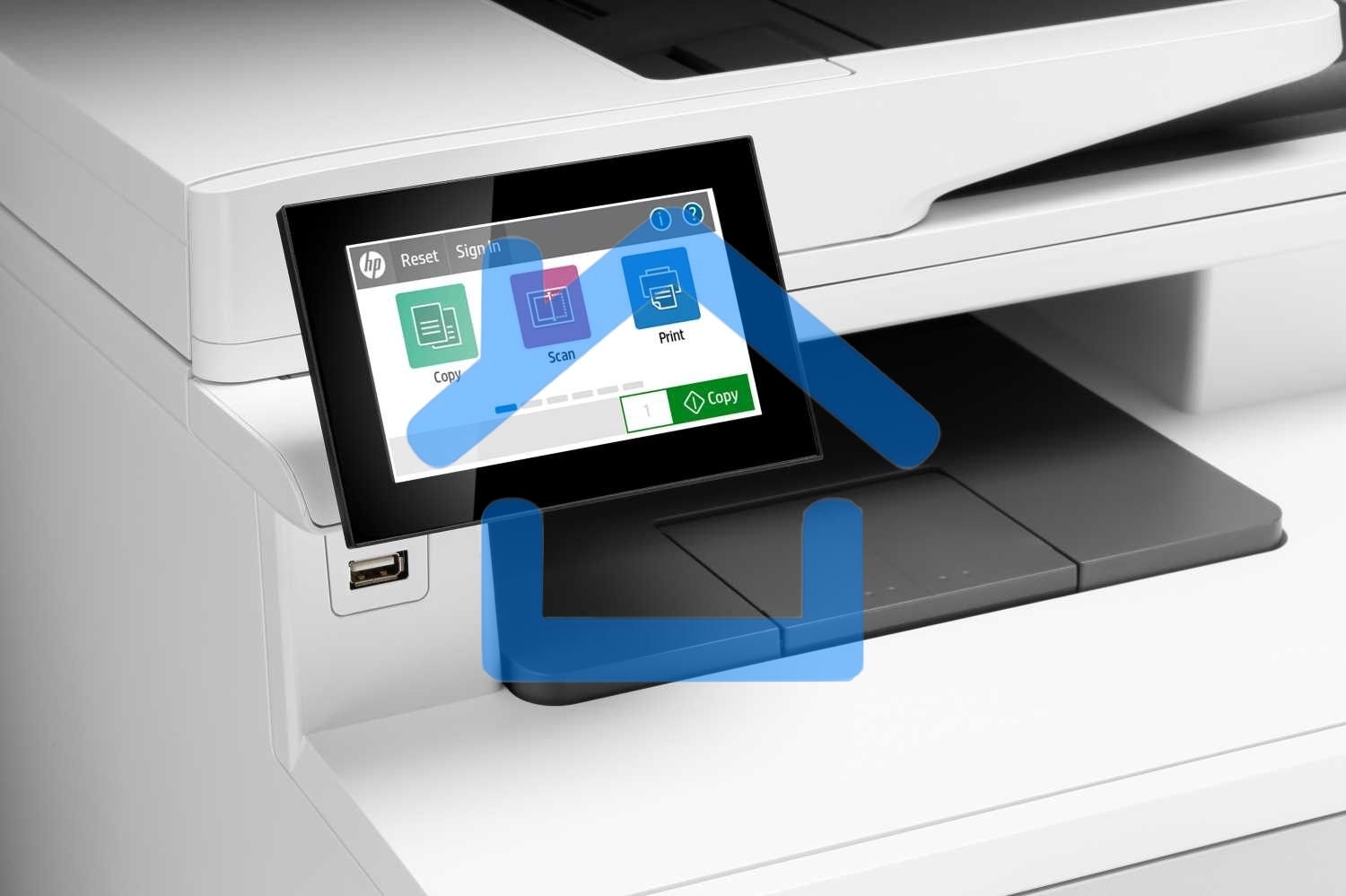 МФУ лазерное HP Color LaserJet Pro M480f (3QA55A), A4, цветной, печ. до 27 стр/мин., скан. до 29 стр/мин. (ч/б) 20 стр/мин. (цвет), 600 x 600 dpi, USB, RJ-45, Air Print, Mopria