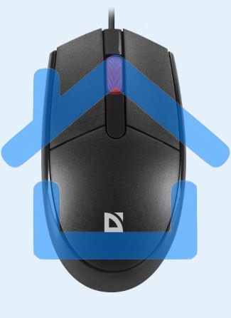 Мышь проводная Defender Delta MM-523 черный, 1000 dpi, USB, кнопки - 3