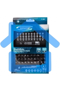 Набор бит GROSS, магнитный адаптер,сталь S2,пластиковый кейс,32 предм. 11363