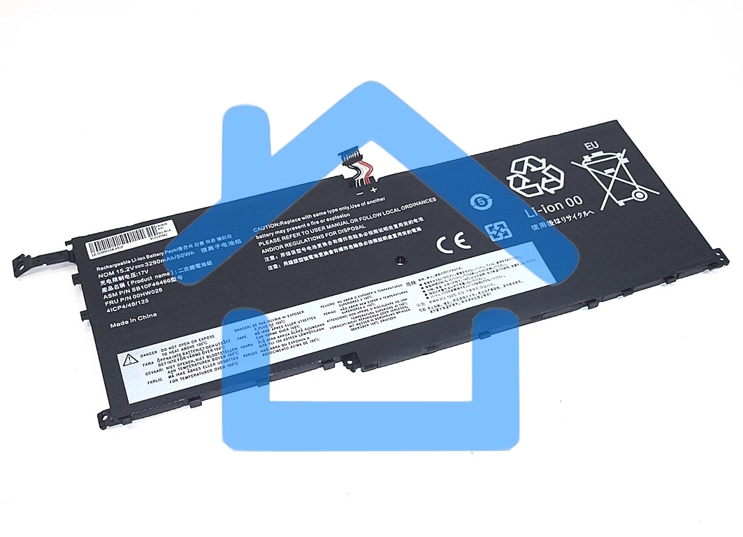Аккумуляторная батарея для ноутбука Lenovo ThinkPad X1 Carbon 15.2V 3290mAh OEM черный