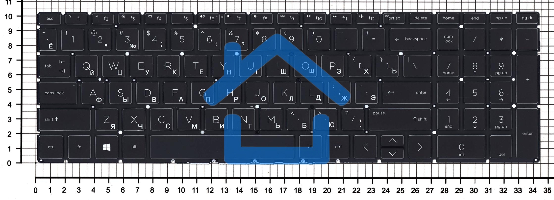 Клавиатура для ноутбука HP 250 G7 255 G7 256 G7 черная с подсветкой