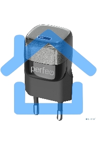 Сетевое зарядное устройство с разъемом PERFEO TYPE-C, GaN, 20W, черный (I4650)