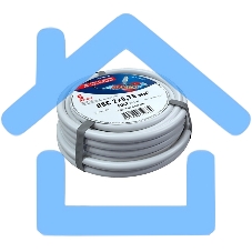 Провод соединительный ПВС 2x0,75 мм², белый, длина 5 метров, ГОСТ 7399-97 Rexant