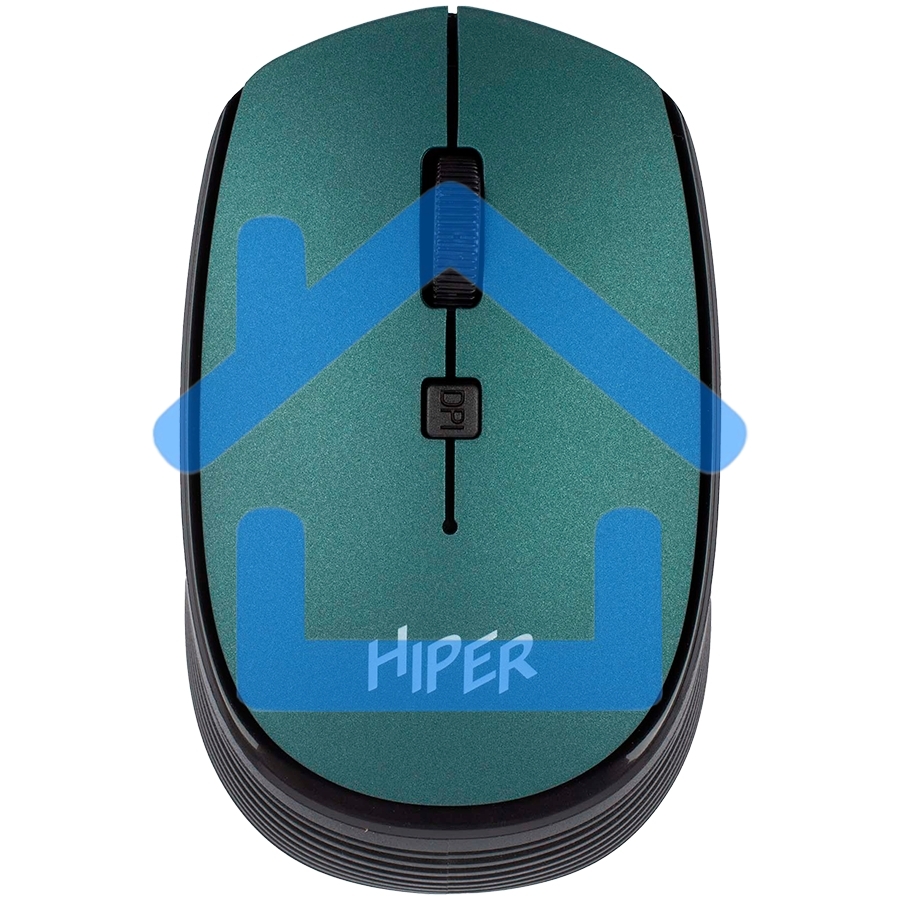 Мышь беспроводная HIPER HOMW-084 зеленый, 1600 dpi, радиоканал, USB, кнопки - 4