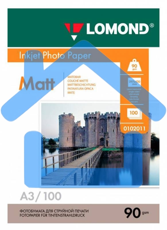 Фотобумага LOMOND Односторонняя Матовая, 90г/м2,A3 (29,7X42)/100л. для струйной печати