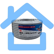 Кабель силовой медный NUM-J 3x2,5 мм², длина 50 метров, ГОСТ 31996-2012, ТУ 3520-015-38229892-2015 Rexant