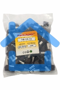 Наконечник штыревой втулочный изолированный F-14 мм 2х10 мм² (НШВи(2) 10-14/ Ги2 10-14) красный Rexant