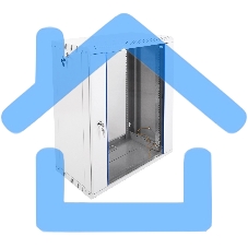 Шкаф телеком. настенный разборный 15U (600х350) дверь стекло, черный (ШРН-Э-15.350-9005)