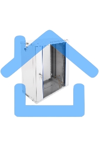 Шкаф телеком. настенный разборный 15U (600х350) дверь стекло, черный (ШРН-Э-15.350-9005)