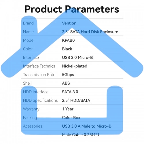 Внешний корпус Vention для HDD/SSD 2.5
