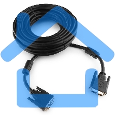 Кабель DVI-D dual link Gembird/Cablexpert CC-DVI2-BK-10M, 25M/25M, 10м, черный, экран, феррит.кольца, пакет