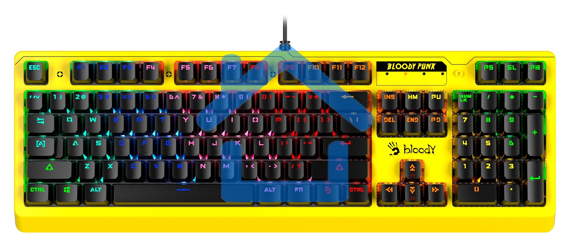 Клавиатура A4Tech Bloody B810RC Punk проводная USB желтый/черный