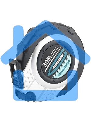 Рулетка геодезическая 30 м х 13 мм, закр. корп., металл. лента, нейлон Gross