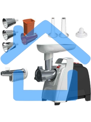 Мясорубка электрическая Аксион М61.02 Черно-серебристый мощность 2000 Вт