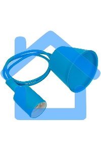 Патрон E27 силиконовый со шнуром 1 м синий Rexant