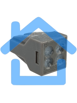 Экспресс-клемма с пастой, 4-проводная до 2,5 мм², серая (100 шт./уп.) (773-304) Rexant