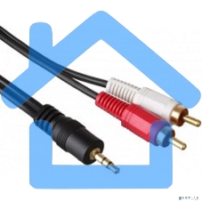 Кабель аудио Exegate 3.5мм Jack M - 2xRCA M 5м позолоченные разъемы