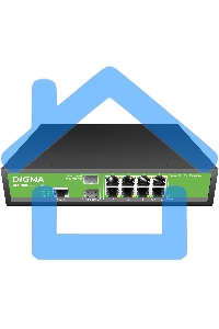 Коммутатор Digma DSP708G-2S-T135 (L2+) 8x1Gbит/с 2SFP 8PoE 8PoE+ 135W управляемый