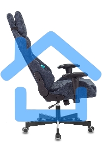 Кресло игровое Бюрократ VIKING KNIGHT LT27 FABRIC синий крестовина металл/пластик