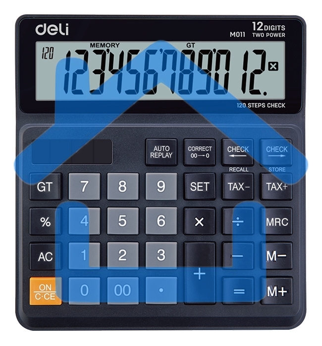 Калькулятор бухгалтерский Deli EM01120 черный 12-разр.