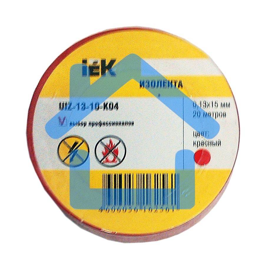 Изолента Iek UIZ-13-10-K04 0,13х15 мм красная 20 метров ИЭК