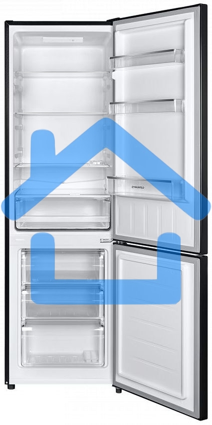 Холодильник Maunfeld MFF176SFSB черный двухкамерный 188/75л морозилка снизу, ручная разморозка